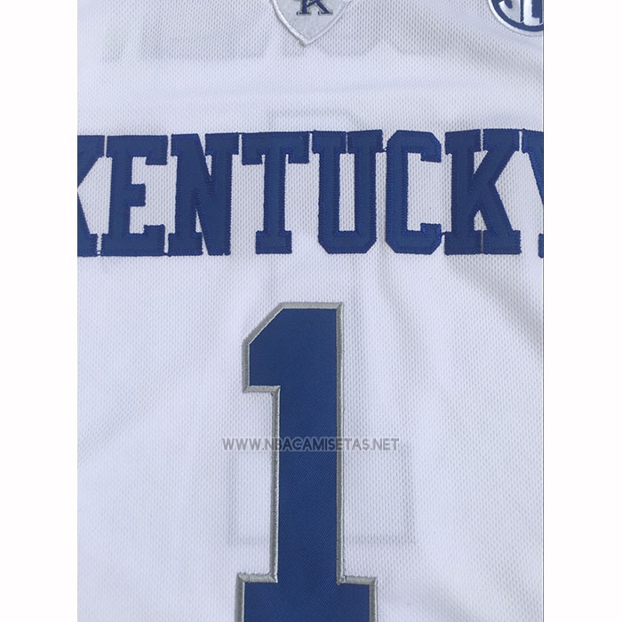 Camiseta NCAA Kentucky Wildcat Devin Booker 2025 Blanco